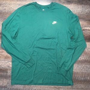 Nike Long Sleeve Green Shirt with Yellow Nike Check Men’s Size XL